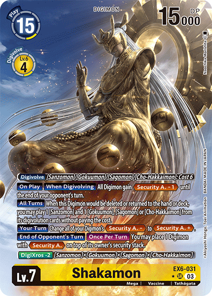 (031) Digimon TCG Infernal Ascension Single: Shakamon (EX6-031) (V.2) Alternative Art