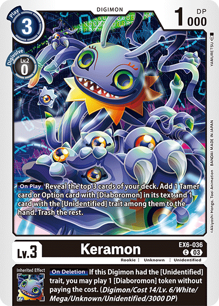 (036) Digimon TCG Infernal Ascension Single: Keramon (EX6-036) Common