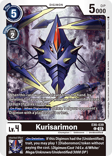 (039) Digimon TCG Infernal Ascension Single: Kurisarimon (EX6-039) Common
