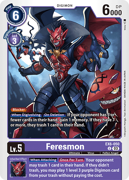 (050) Digimon TCG Infernal Ascension Single: Feresmon (EX6-050) Uncommon