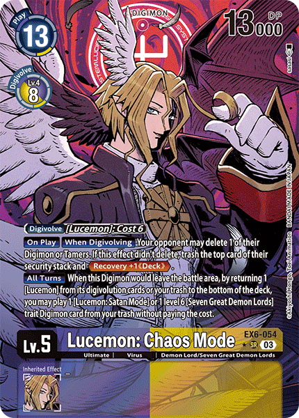 (054) Digimon TCG Infernal Ascension Single: Lucemon: Chaos Mode (EX6-054) (V.2) Alternative Art