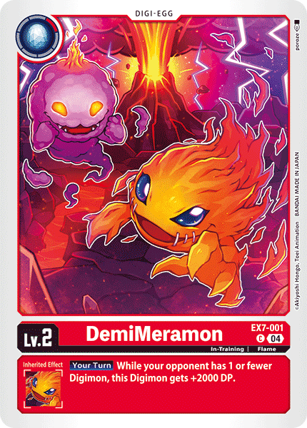 (001) Digimon TCG Digimon Liberator Single: DemiMeramon (EX7-001) (V.1) Common