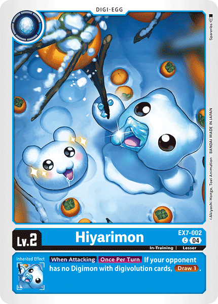 (002) Digimon TCG Digimon Liberator Single: Hiyarimon (EX7-002) (V.1) Common