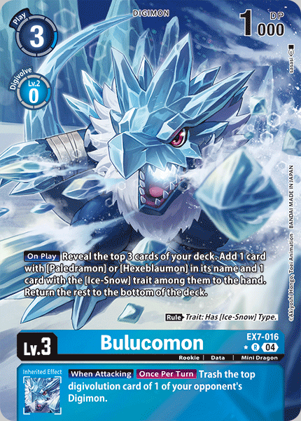 (016) Digimon TCG Digimon Liberator Single: Bulucomon (EX7-016) (V.2) Alternative Art