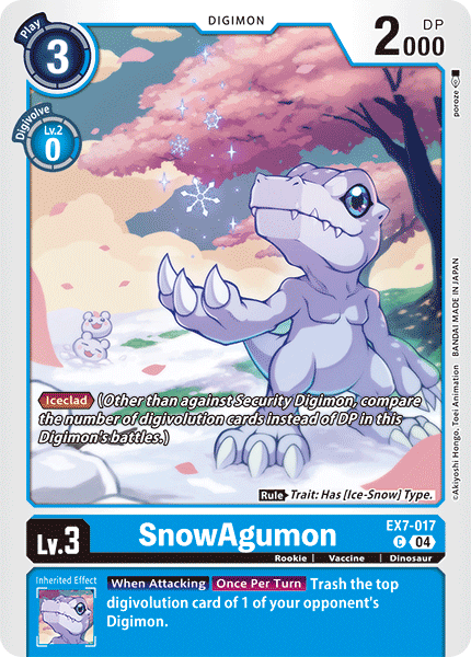 (017) Digimon TCG Digimon Liberator Single: SnowAgumon (EX7-017) (V.1) Common