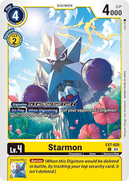 (026) Digimon TCG Digimon Liberator Single: Starmon (EX7-026) (V.1) Common