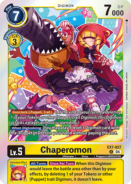 (027) Digimon TCG Digimon Liberator Single: Chaperomon (EX7-027) Rare