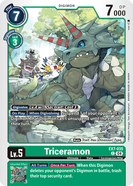 (035) Digimon TCG Digimon Liberator Single: Triceramon (EX7-035) (V.1) Common