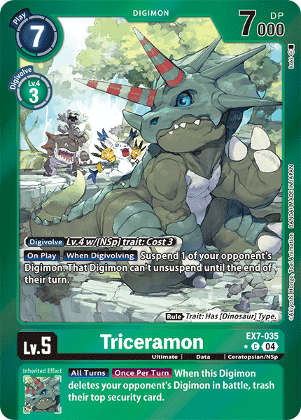 (035) Digimon TCG Digimon Liberator Single: Triceramon (EX7-035) (V.2) Alternative Art
