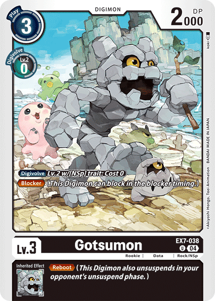 (038) Digimon TCG Digimon Liberator Single: Gotsumon (EX7-038) (V.1) Uncommon