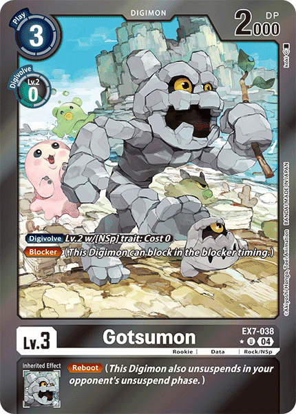 (038) Digimon TCG Digimon Liberator Single: Gotsumon (EX7-038) (V.2) Alternative Art