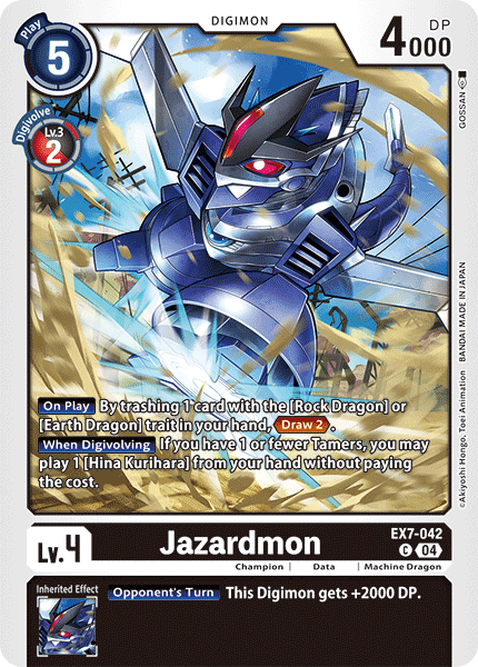 (042) Digimon TCG Digimon Liberator Single: Jazardmon (EX7-042) (V.1) Common