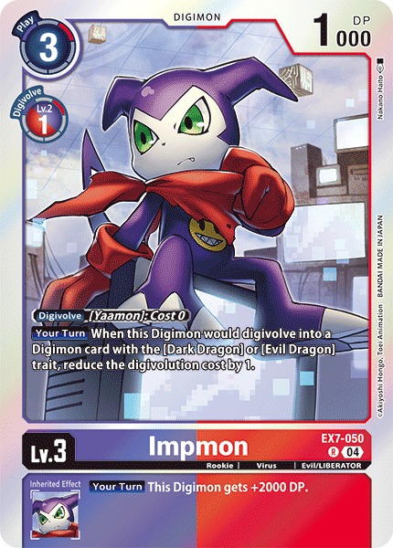(050) Digimon TCG Digimon Liberator Single: Impmon (EX7-050) Rare