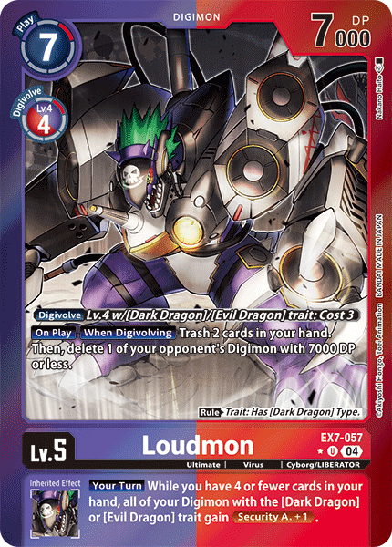 (057) Digimon TCG Digimon Liberator Single: Loudmon (EX7-057) (V.2) Alternative Art