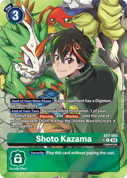 (064) Digimon TCG Digimon Liberator Single: Shoto Kazama (EX7-064) (V.2) Alternative Art