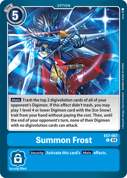 (067) Digimon TCG Digimon Liberator Single: Summon Frost (EX7-067) (V.1) Common
