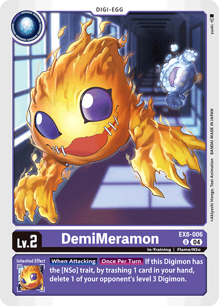(006) Digimon TCG Chain of Liberation Single: DemiMeramon (EX8-006) (V.1) Uncommon