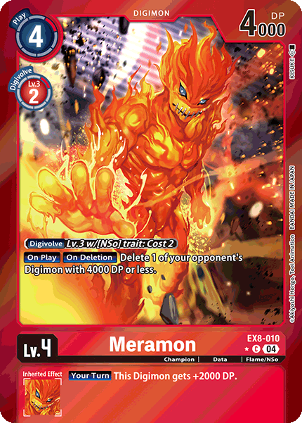 (010) Digimon TCG Chain of Liberation Single: Meramon (EX8-010) (V.2) Alternative Art