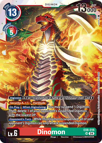 (016) Digimon TCG Chain of Liberation Single: Dinomon (EX8-016) (V.1) Super Rare