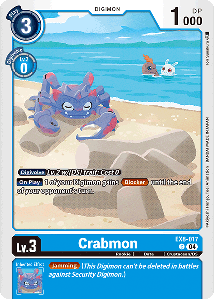 (017) Digimon TCG Chain of Liberation Single: Crabmon (EX8-017) (V.1) Common