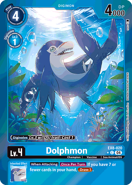 (020) Digimon TCG Chain of Liberation Single: Dolphmon (EX8-020) (V.2) Alternative Art