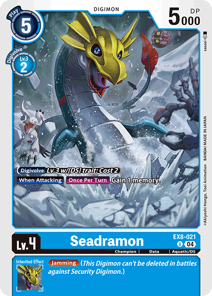 (021) Digimon TCG Chain of Liberation Single: Seadramon (EX8-021) (V.1) Uncommon