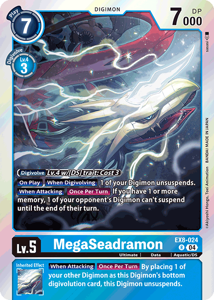 (024) Digimon TCG Chain of Liberation Single: MegaSeadramon (EX8-024) Rare