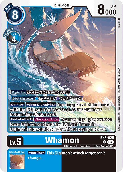 (025) Digimon TCG Chain of Liberation Single: Whamon (EX8-025) (V.1) Uncommon