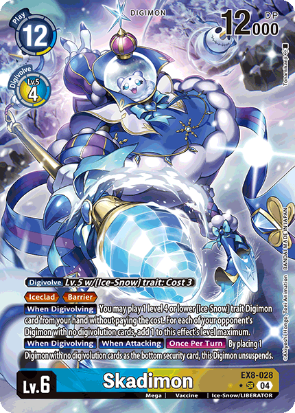 (028) Digimon TCG Chain of Liberation Single: Skadimon (EX8-028) (V.2) Alternative Art