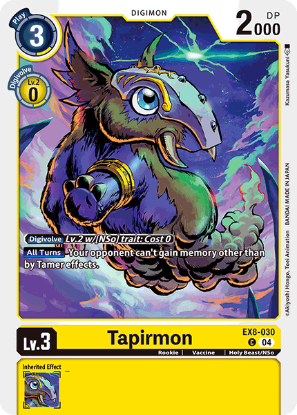 (030) Digimon TCG Chain of Liberation Single: Tapirmon (EX8-030) (V.1) Common