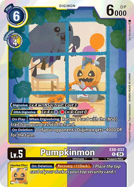 (033) Digimon TCG Chain of Liberation Single: Pumpkinmon (EX8-033) Rare