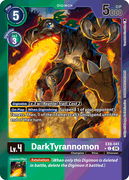 (041) Digimon TCG Chain of Liberation Single: DarkTyrannomon (EX8-041) (V.2) Alternative Art