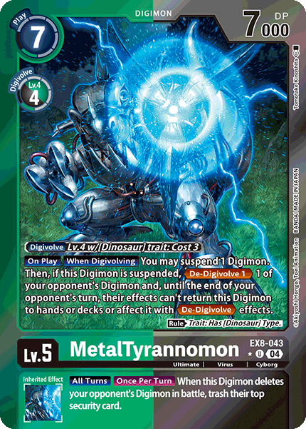 (043) Digimon TCG Chain of Liberation Single: MetalTyrannomon (EX8-043) (V.2) Alternative Art