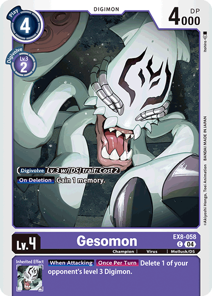 (058) Digimon TCG Chain of Liberation Single: Gesomon (EX8-058) (V.1) Common