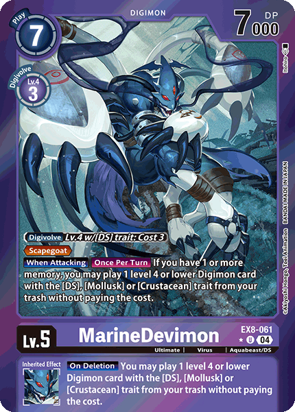 (061) Digimon TCG Chain of Liberation Single: MarineDevimon (EX8-061) (V.2) Alternative Art