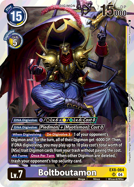 (064) Digimon TCG Chain of Liberation Single: Boltboutamon (EX8-064) (V.1) Super Rare