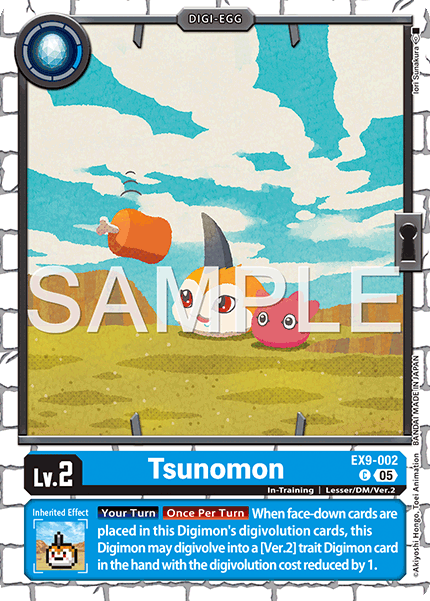 (002) Digimon TCG Versus Monsters Single: Tsunomon (EX9-002) (V.1) Common