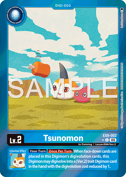 (002) Digimon TCG Versus Monsters Single: Tsunomon (EX9-002) (V.2) Alternative Art