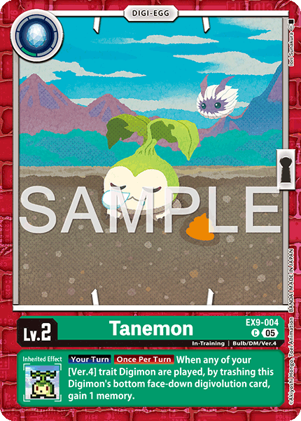 (004) Digimon TCG Versus Monsters Single: Tanemon (EX9-004) (V.1) Common