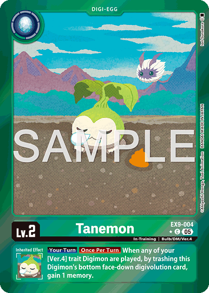 (004) Digimon TCG Versus Monsters Single: Tanemon (EX9-004) (V.2) Alternative Art