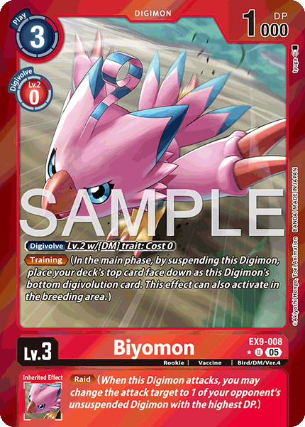 (008) Digimon TCG Versus Monsters Single: Biyomon (EX9-008) (V.2) Alternative Art