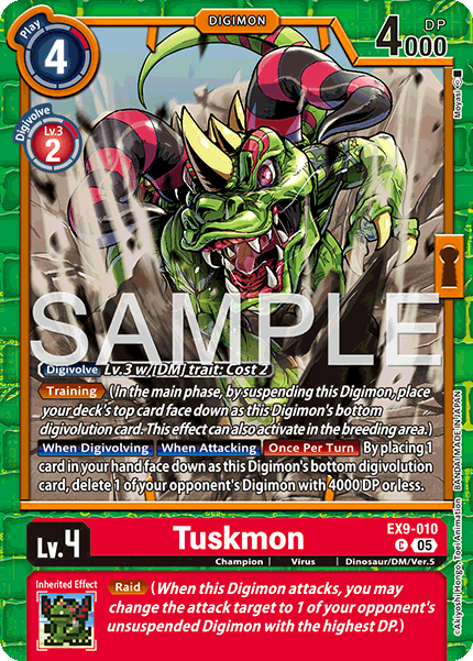 (010) Digimon TCG Versus Monsters Single: Tuskmon (EX9-010) (V.1) Common