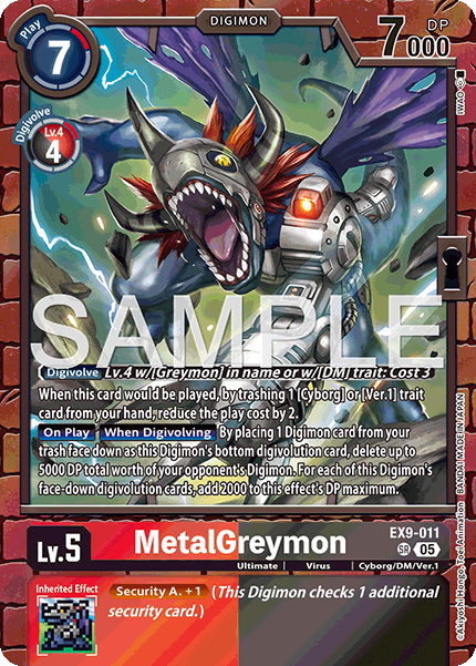 (011) Digimon TCG Versus Monsters Single: MetalGreymon (EX9-011) (V.1) Super Rare