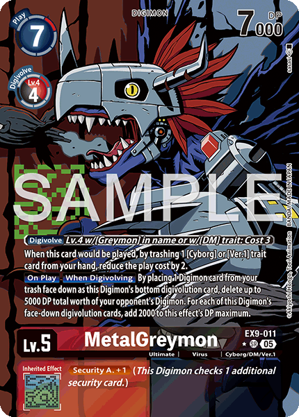 (011) Digimon TCG Versus Monsters Single: MetalGreymon (EX9-011) (V.2) Alternative Art
