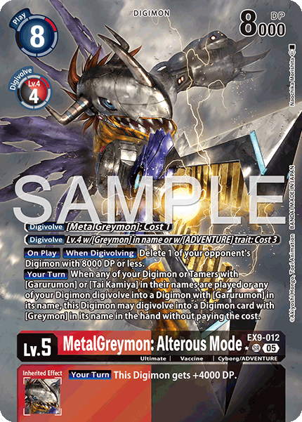 (012) Digimon TCG Versus Monsters Single: MetalGreymon: Alterous Mode (EX9-012) (V.2) Alternative Art