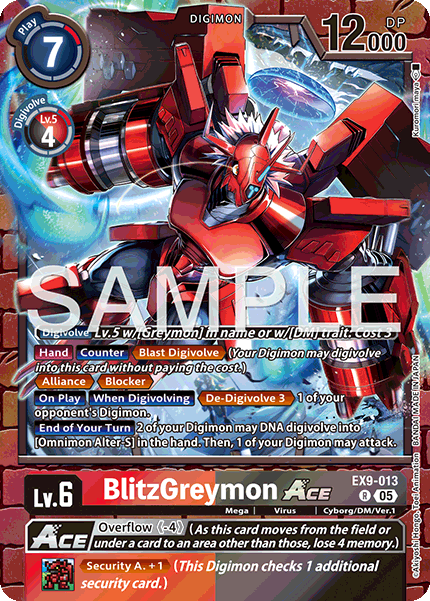 (013) Digimon TCG Versus Monsters Single: BlitzGreymon Ace (EX9-013) (V.1) Rare