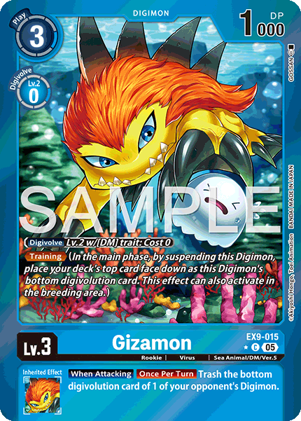 (015) Digimon TCG Versus Monsters Single: Gizamon (EX9-015) (V.2) Alternative Art