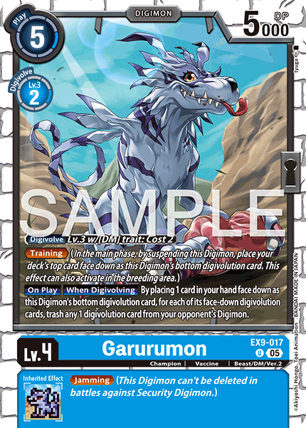 (017) Digimon TCG Versus Monsters Single: Garurumon (EX9-017) (V.1) Uncommon