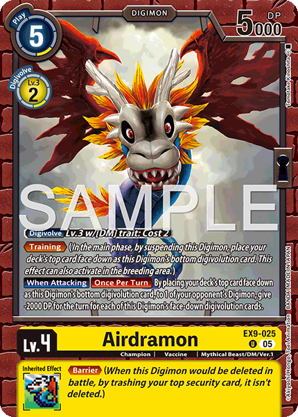 (025) Digimon TCG Versus Monsters Single: Airdramon (EX9-025) (V.1) Uncommon