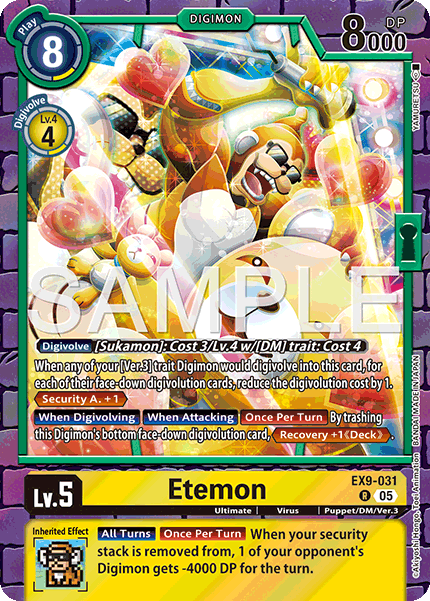 (031) Digimon TCG Versus Monsters Single: Etemon (EX9-031) Rare